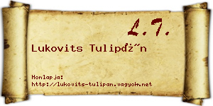Lukovits Tulipán névjegykártya